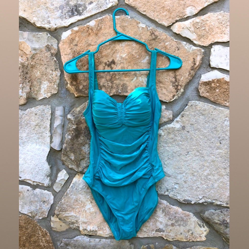 Teal Sweetheart Neckline - One Piece Swimsuit